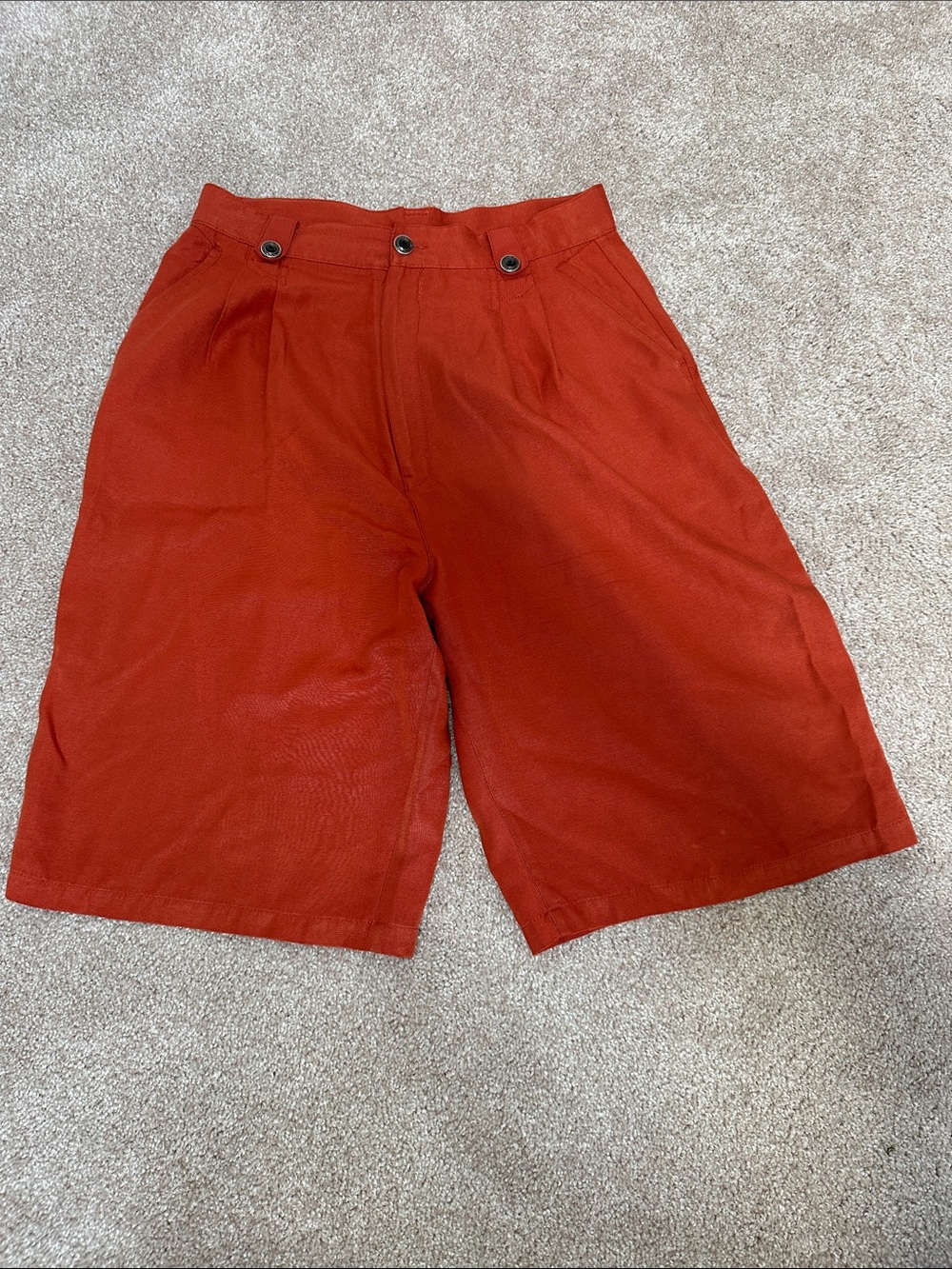 Women’s High-Rise Orange Bermuda Shorts